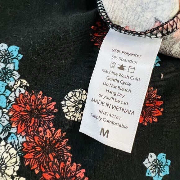 Lularoe Irma Tunic Shirt M Colorful Patriotic Americana Floral US Flags NWT 0716 - Picture 5 of 6